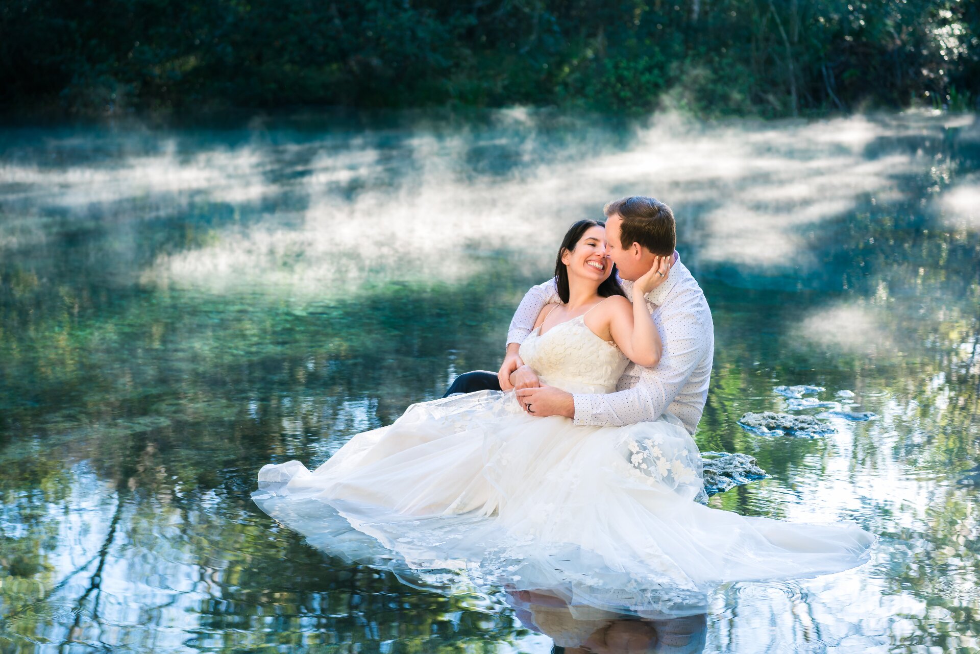 Couple at natural spring